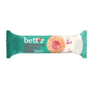 Földieperrel töltött kókuszos golyó - bio - 45g