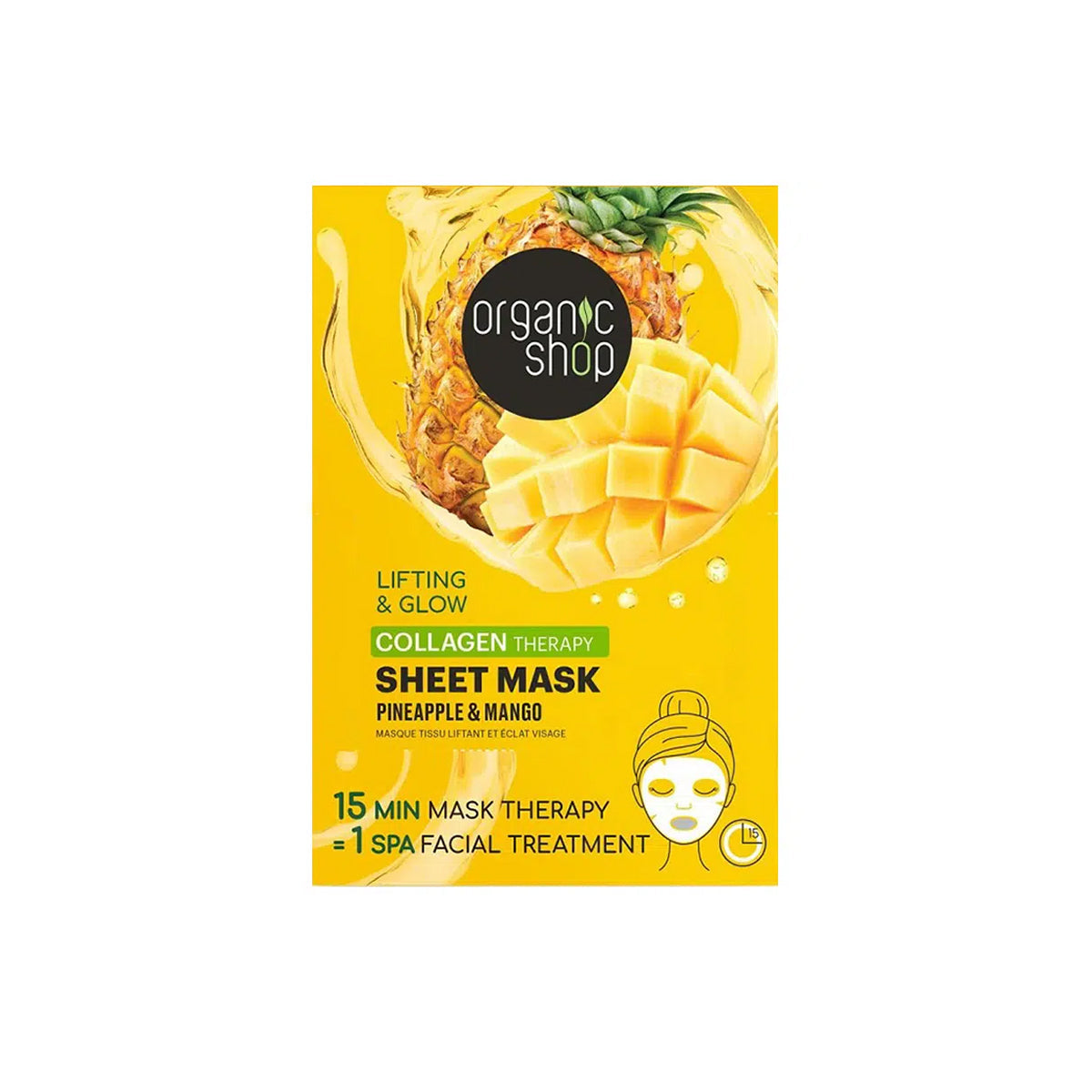 Lifting & Glow Kollagénes fátyolmaszk ananásszal és mangóval - 25g