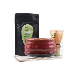 Piros Matcha szett 1db+Matcha tea