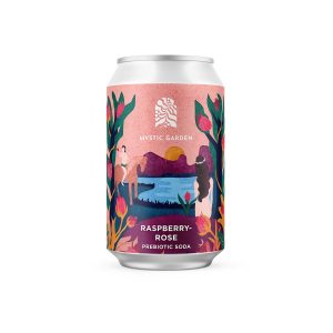 Málna-rózsa ízű prebiotikus szóda - 0,33l