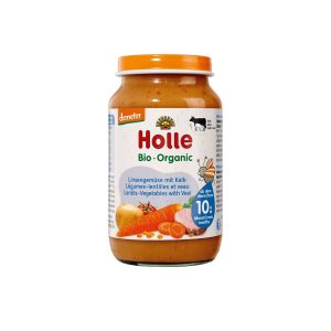 Vöröslencse, zöldséggel és borjúval - bio - 220g